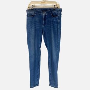 J. Jill 5 Pocket Leggings Elastic Waist Skinny Jeans Medium Dark Wash Size 12